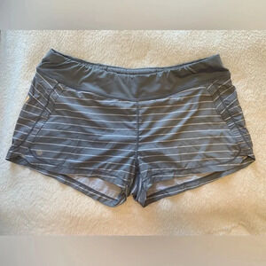 Athleta Women’s Gray Striped Pulse Athletic Running Shorts - Size XL